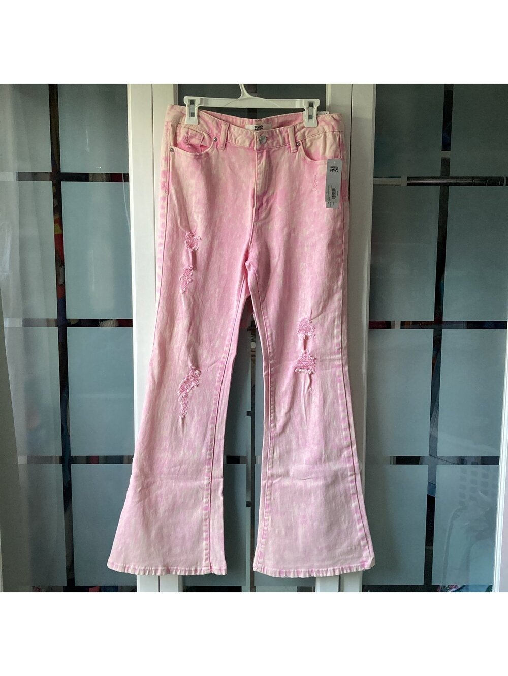 Madden NYC High Rise Pink Flare Jeans